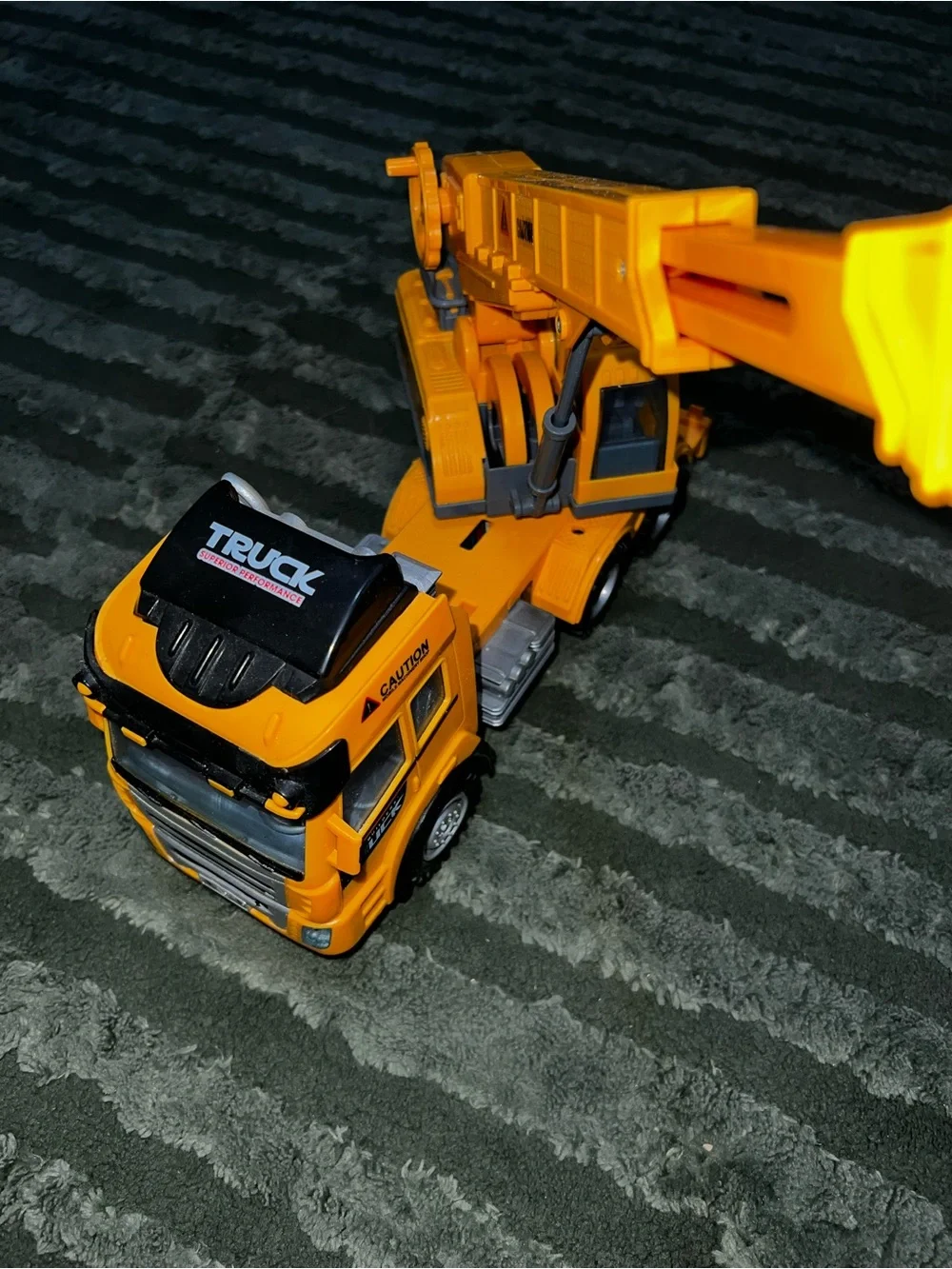 Yellow Toy Crane Truck - Kids Construction Vehicle